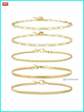 Gold/Silver Plated Anklet Bracelets Waterproof Plus Size Cuban Link Chain Ankle